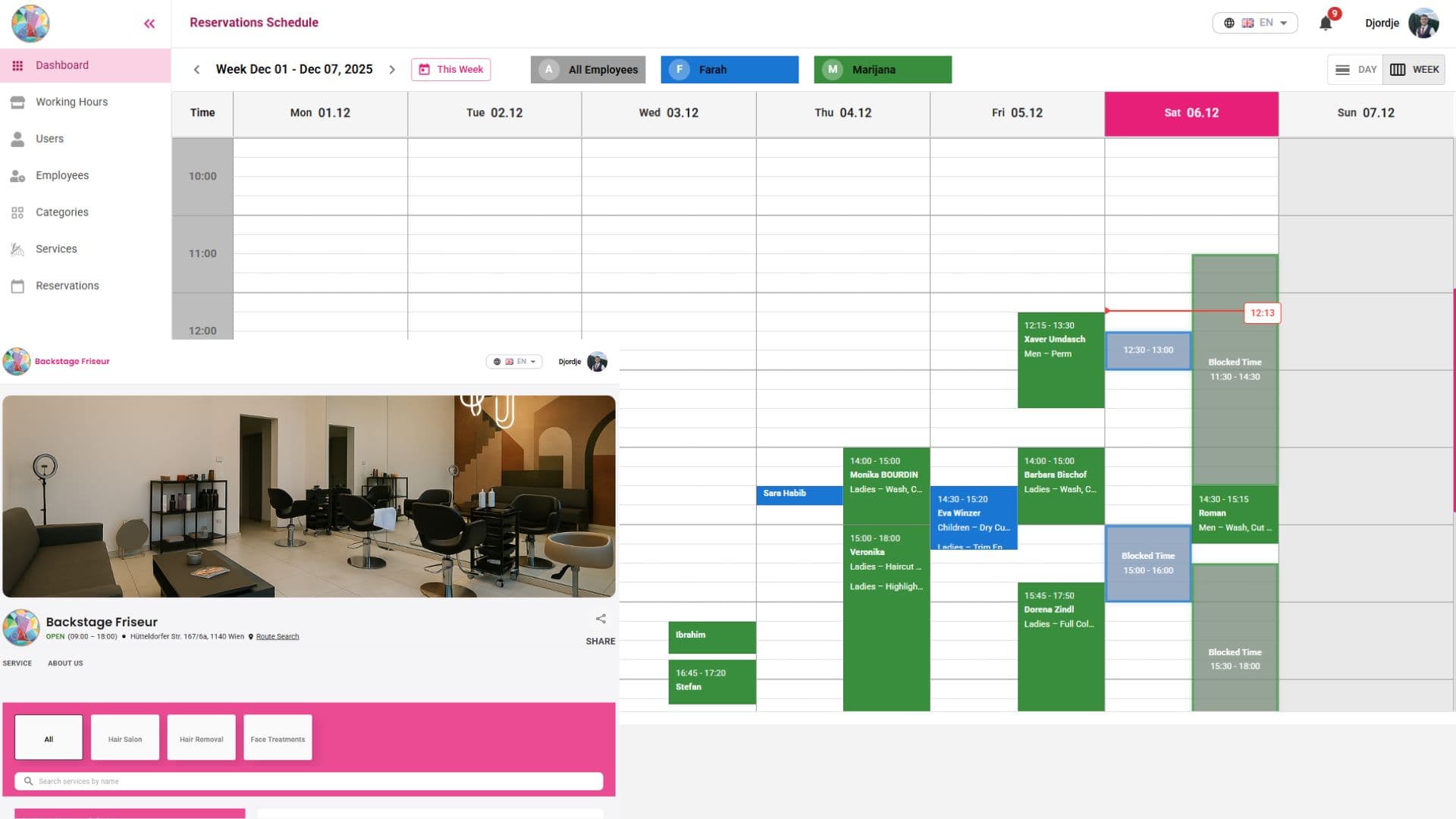 Booking Management System - Backstage Friseur