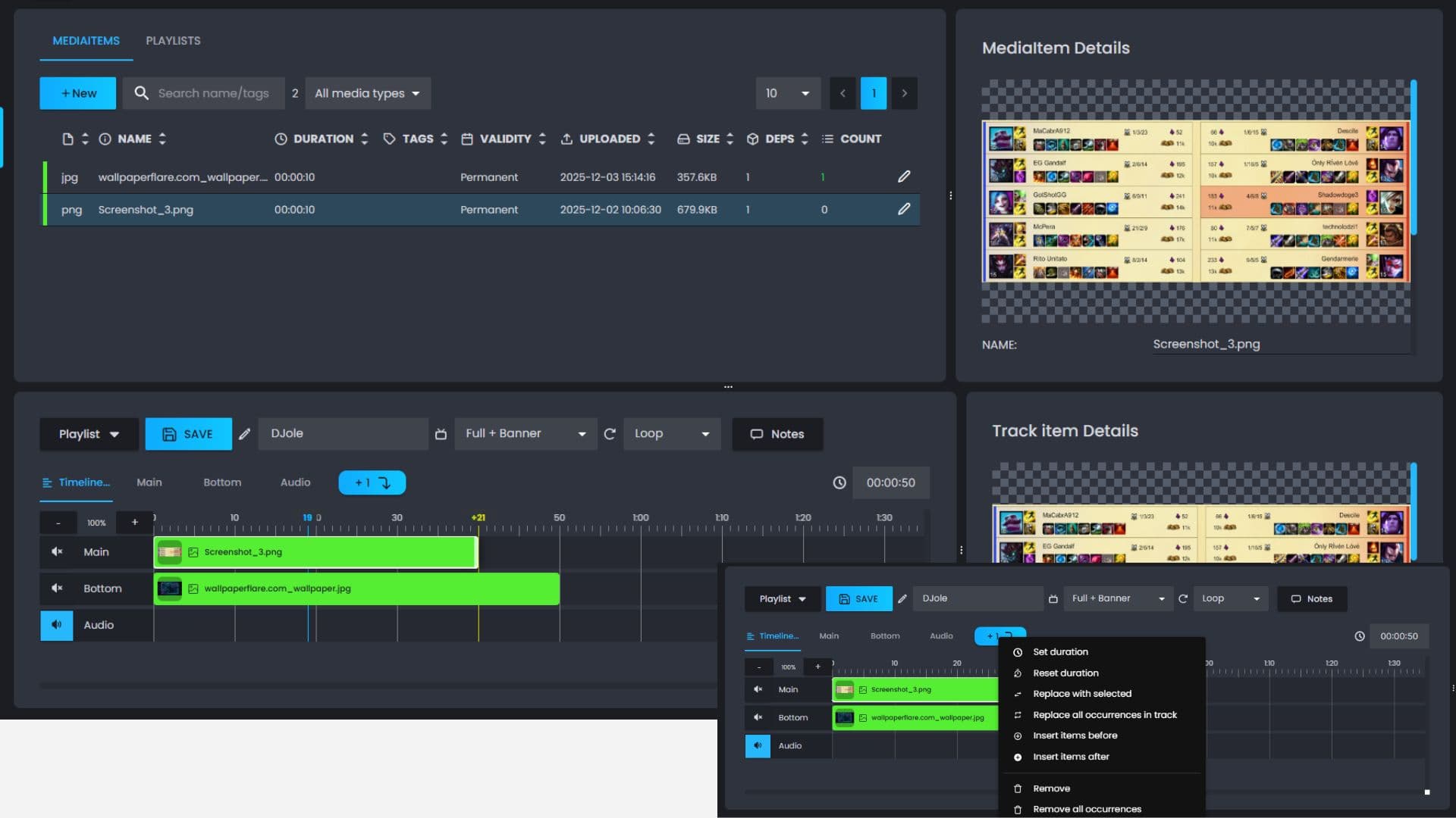 Digital Signage Software - Trackeditor and Mediamaker